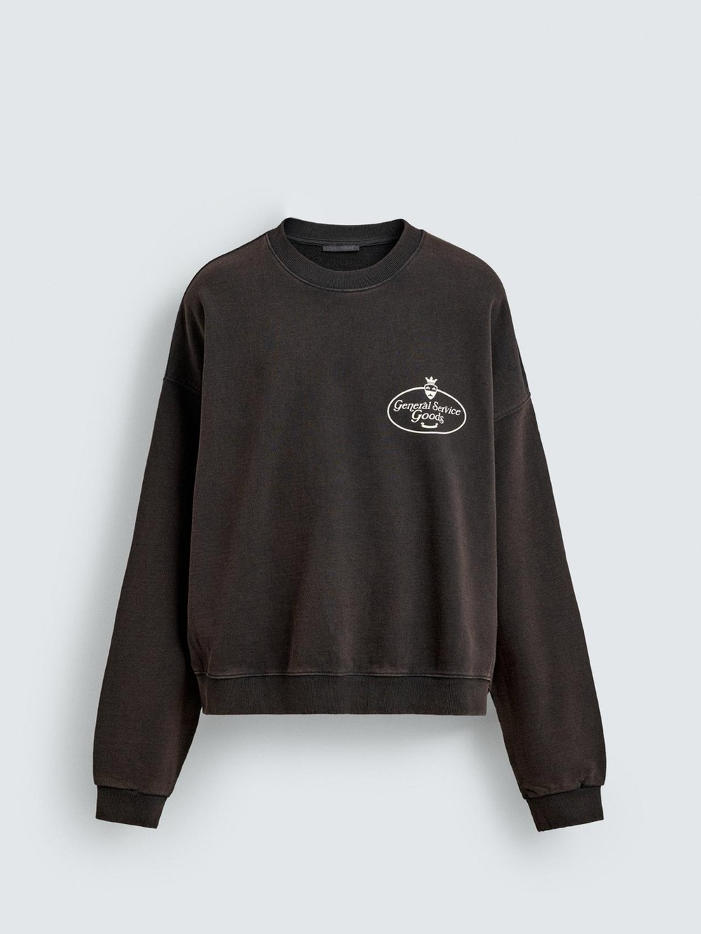 ZARA WASHED SWEATSHIRT WITH PRINTED TEXT